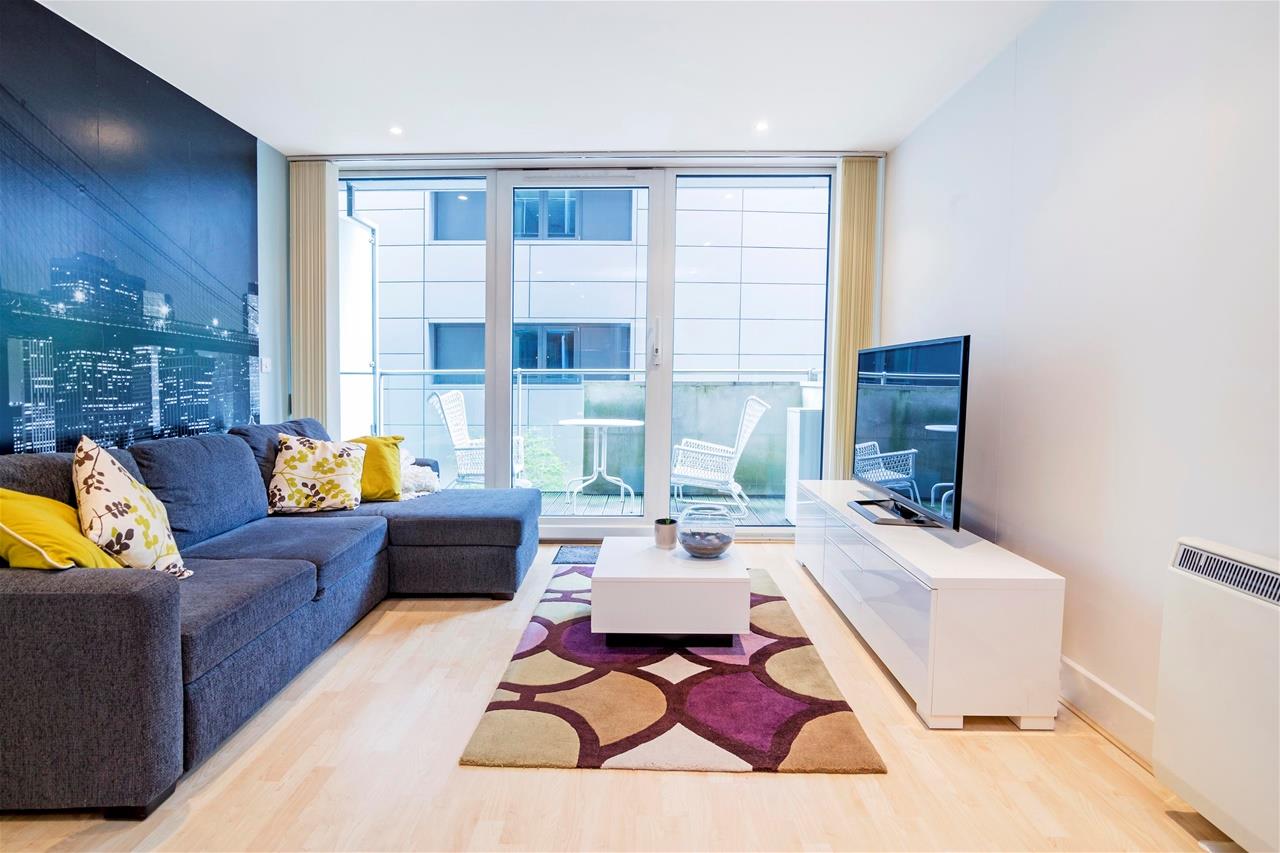 A piazza facing one bedroom apartment located on the first floor in the